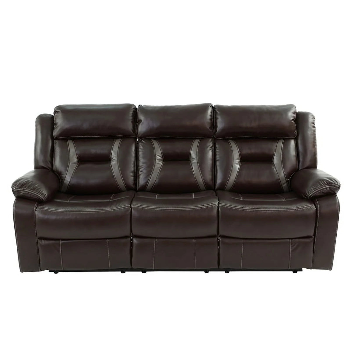 Dark Brown Leatherette Recliner Sofa I796219