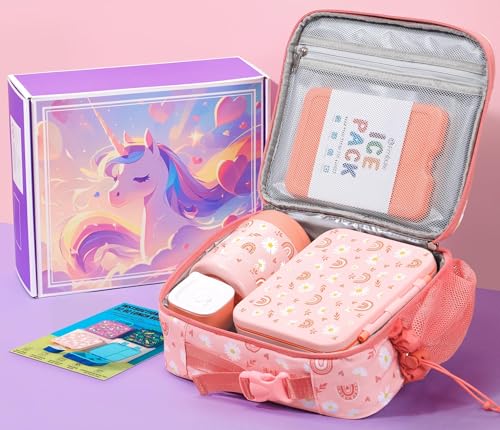 Bento Lunch Box with Thermos, 32OZ Snack Container, Insulated Bag, Food Jar, Ice Pack Set X26535