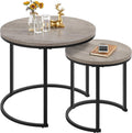 Set of 2 Round Wooden Metal Nesting Coffee Table Z650254