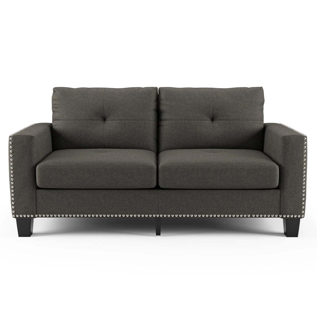 Contemporary Faux Linen Sofa W42309
