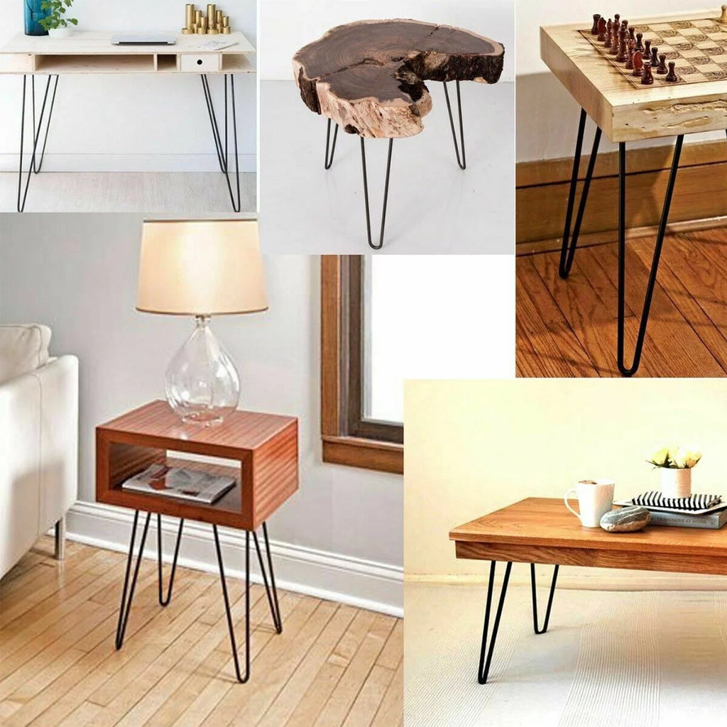 30" Heavy Duty Set Of 4 Black Hairpin Table Legs B3612