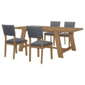 Brown 5-piece Wood Rectangular Dining Table Set H558