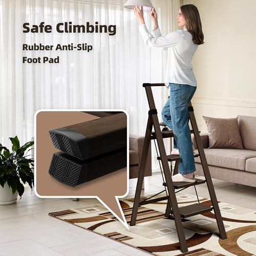 3 Step Foldable Aluminum Step Ladder with Handgrip Q81180