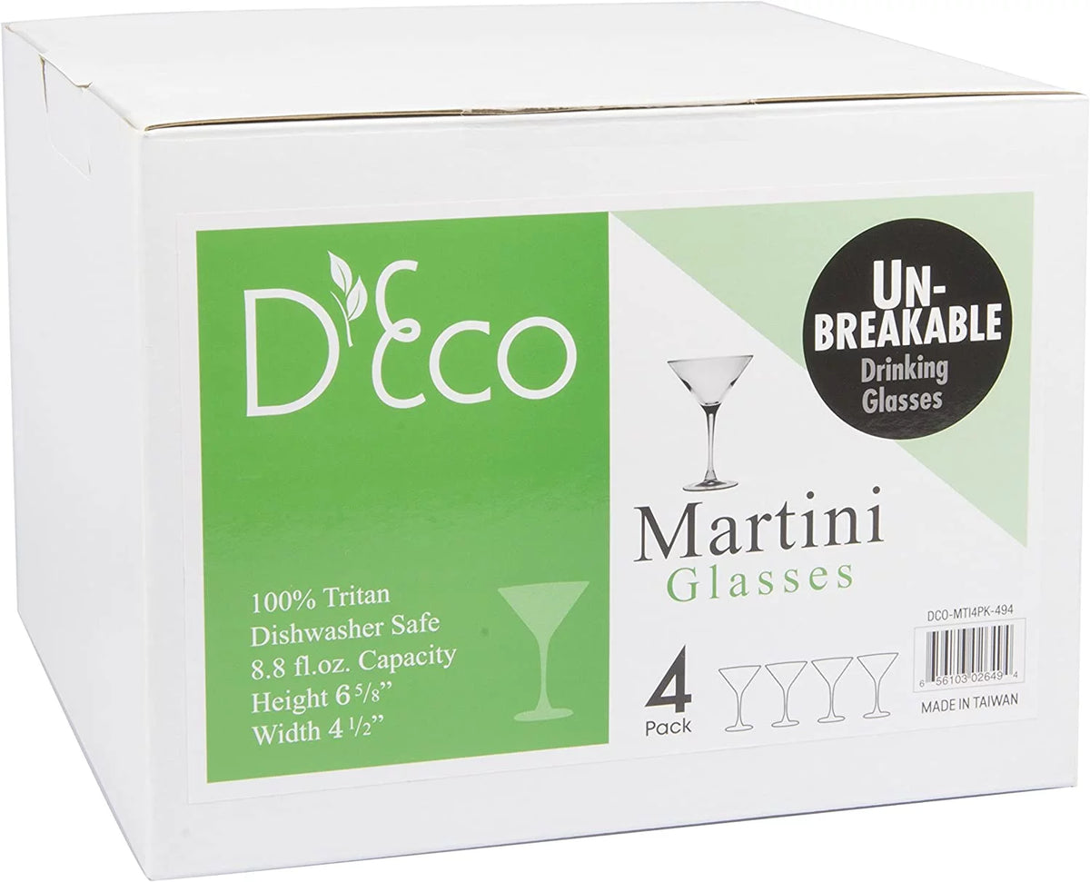 9oz Tritan Shatterproof Stemmed Martini Glasses 4 Pk W66793