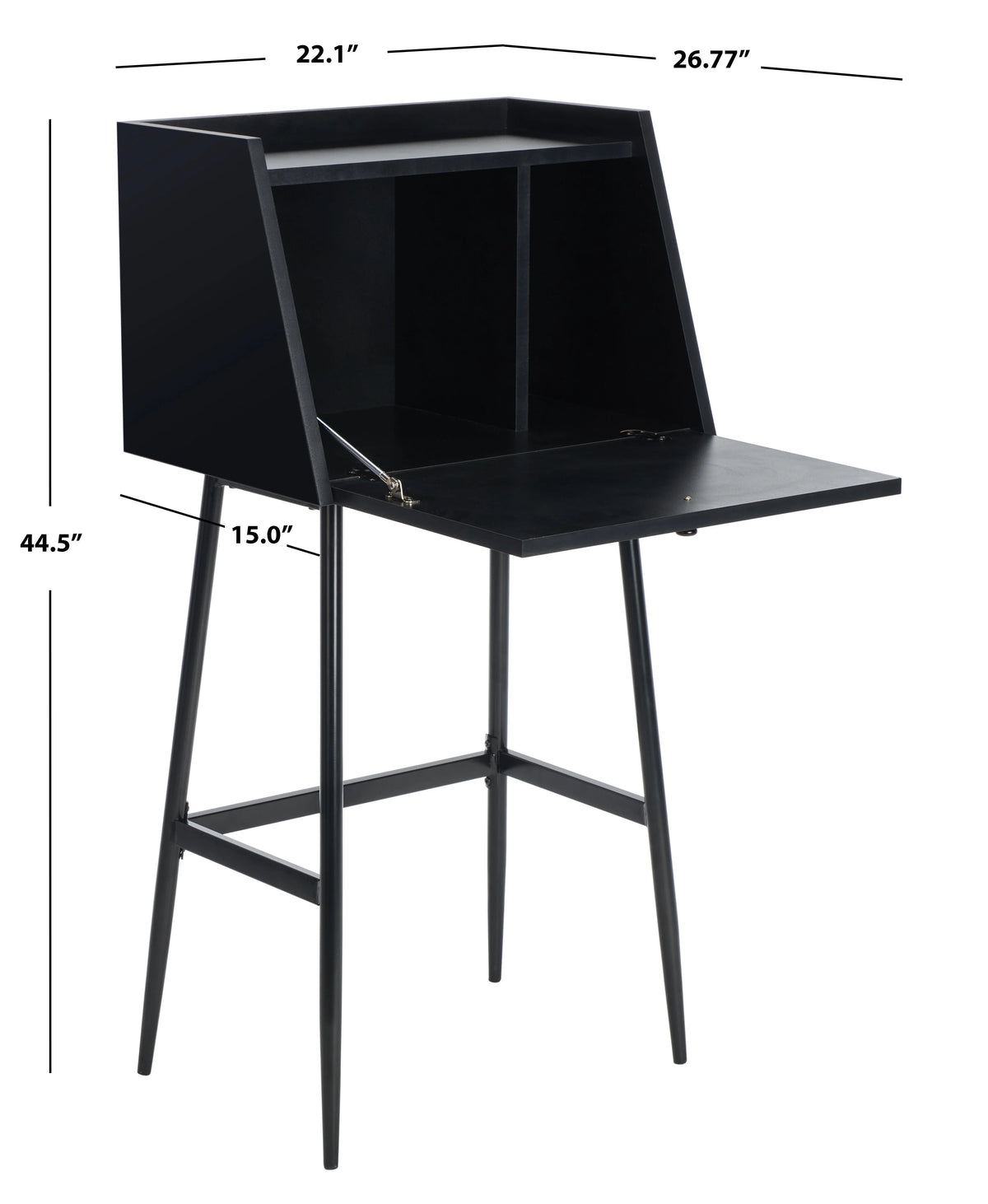 Black Modern Secretary Writing Desk L3444