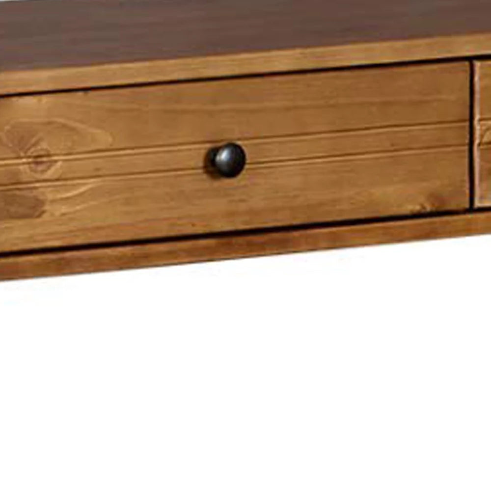 Mid Century Modern Wooden Console Table with Two Drawers K957235