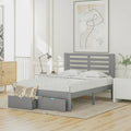 Full Size Platform Bed with Drawers Gray F3263