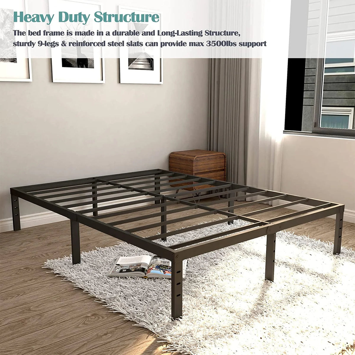 Queen Size Metal Bed Frame I8514