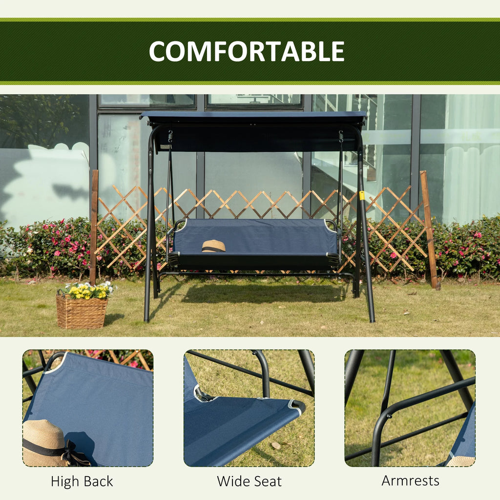 Dark Blue Steel Porch Swing S919