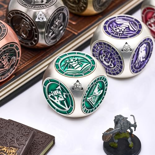 Matte Green 7-in-1 Polyhedral Metal Dice Set W188573