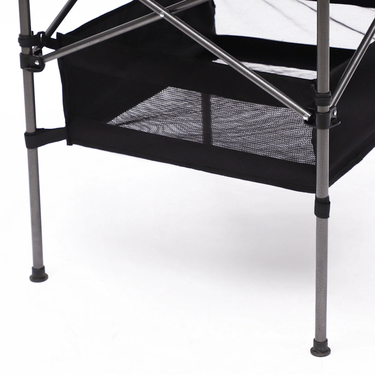 Portable Square Folding Table with Carrying Bag, Roll-up Top, Aluminum Frame, Black W35512