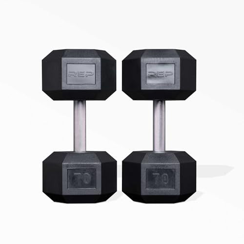 55lb-75 lb Rubber Hex Dumbbell Set L354