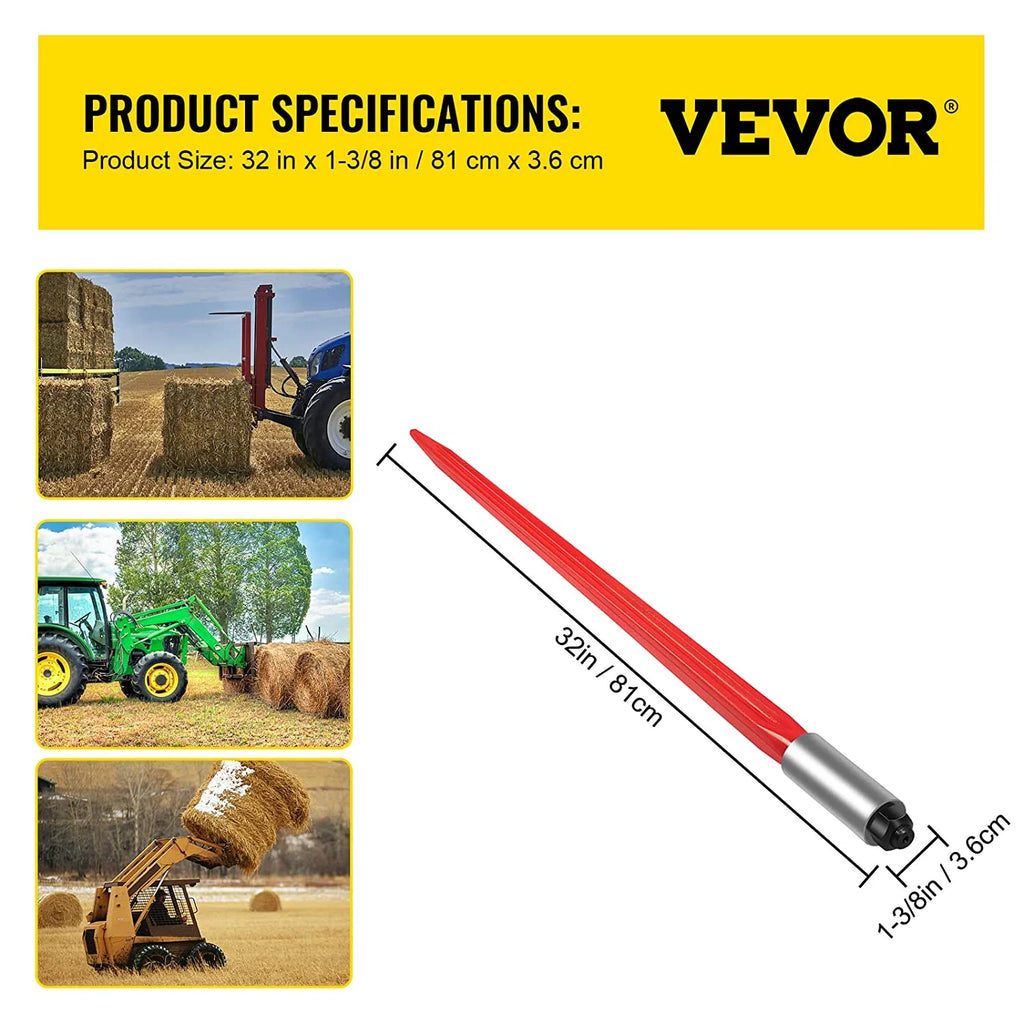 32" 1350lb Capacity Square Hay Bale Spear W88151