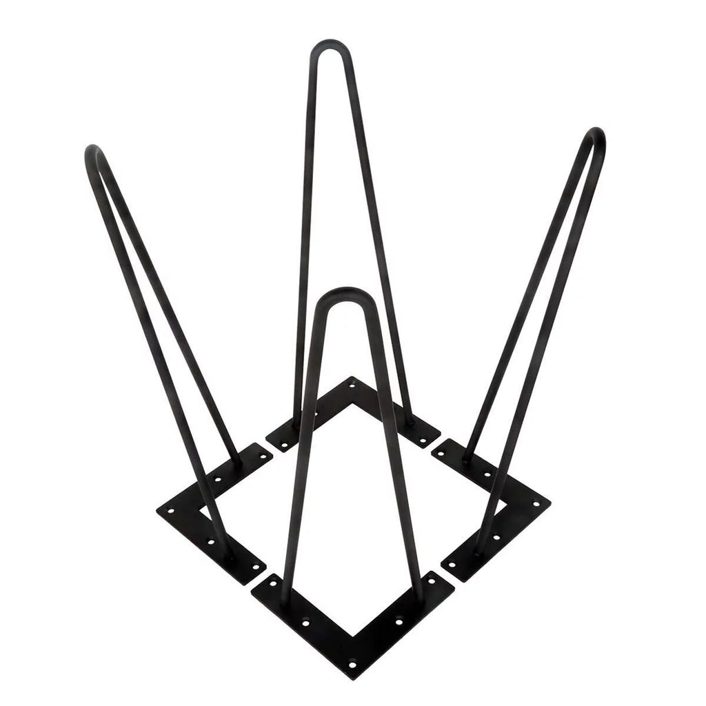 30" Heavy Duty Set Of 4 Black Hairpin Table Legs B3612