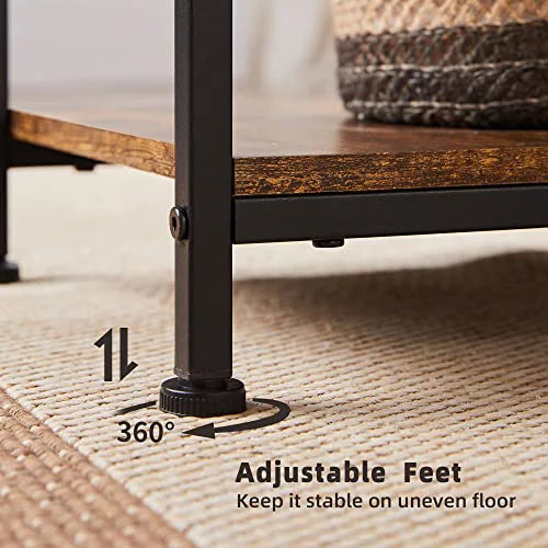 Small Side Table Set of 2, 3-Tier End Table Nightstand with Storage Shelf Y86454