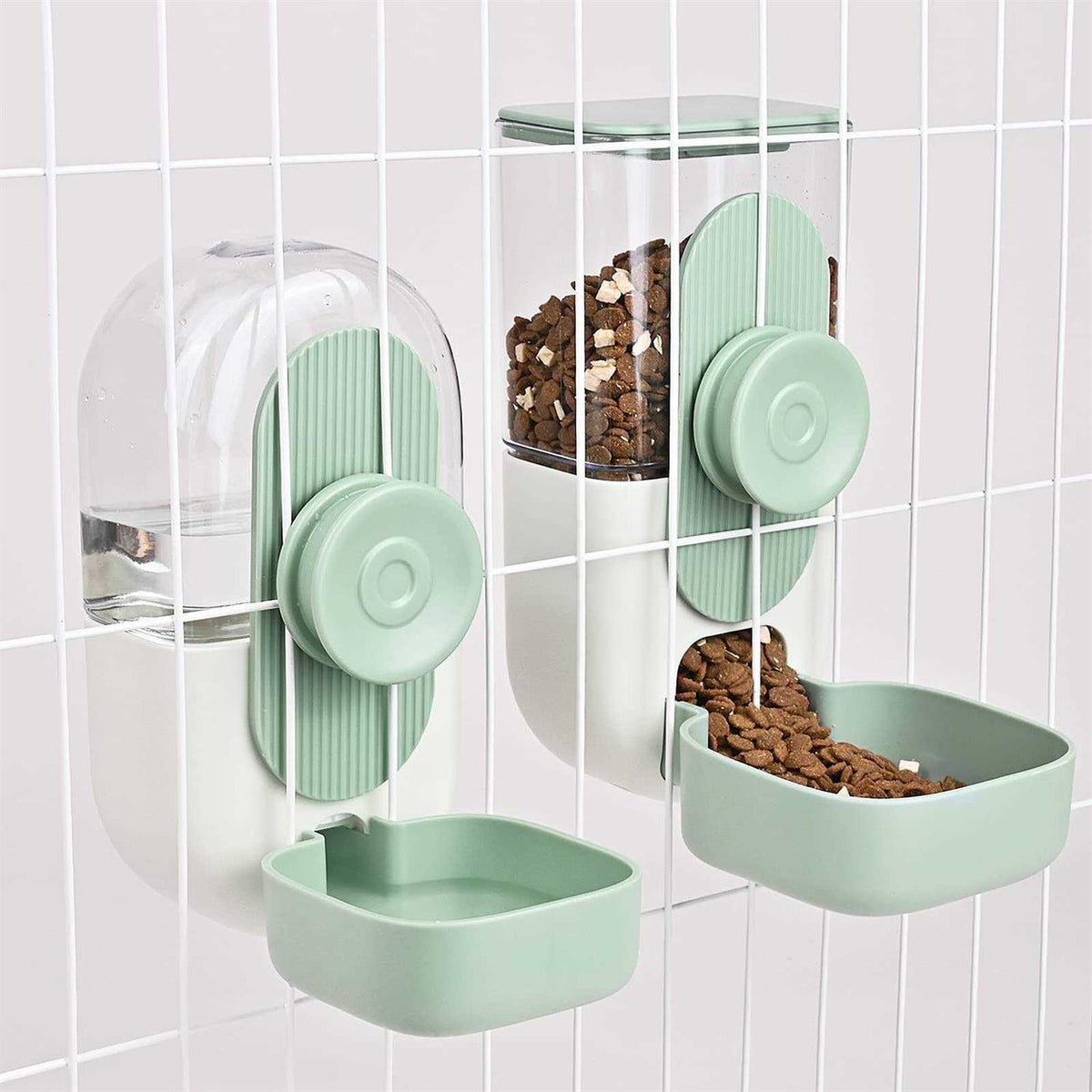 35oz Hanging Automatic Food Water Dispenser Set Z13769