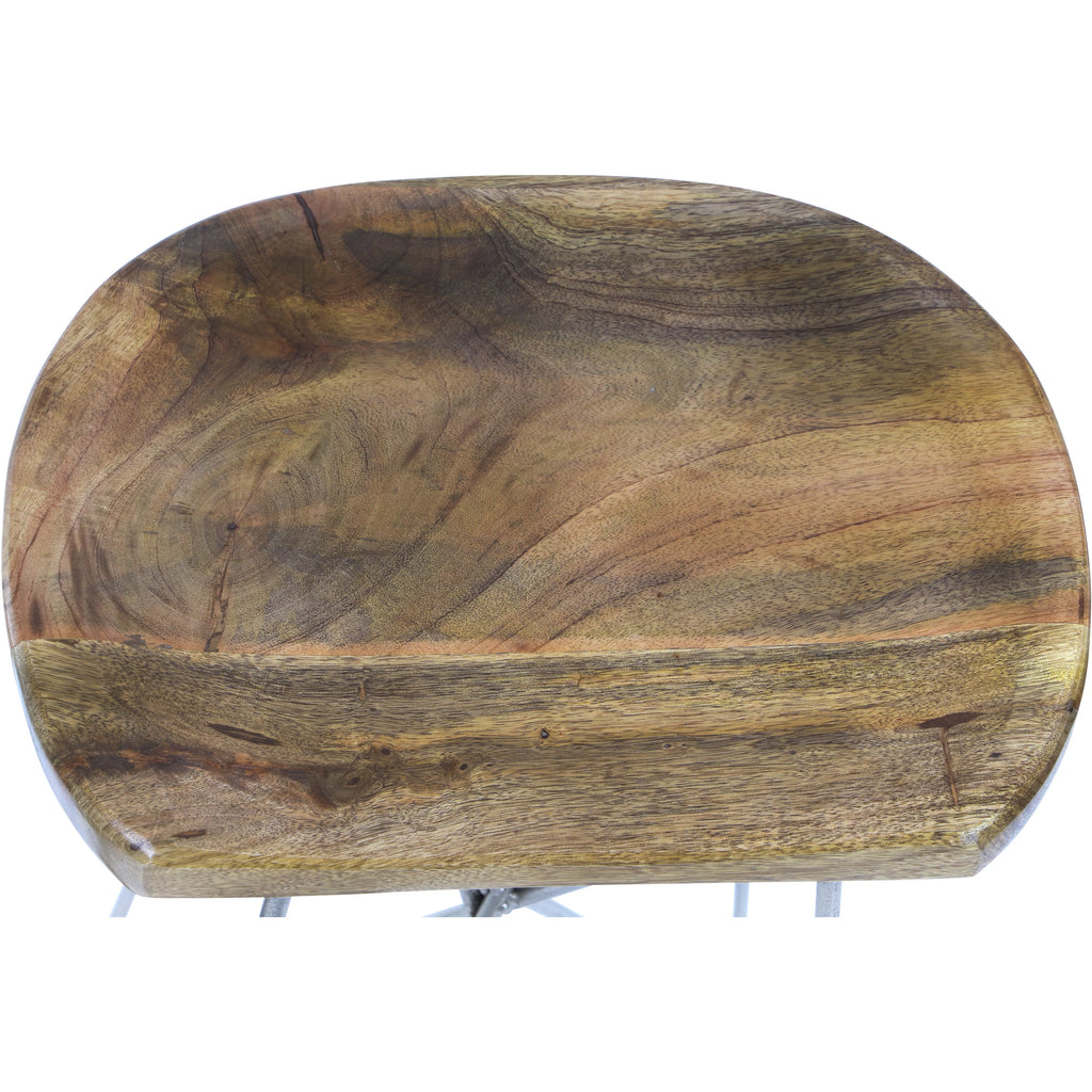 Brown Mango Wood Bar Stool L9962