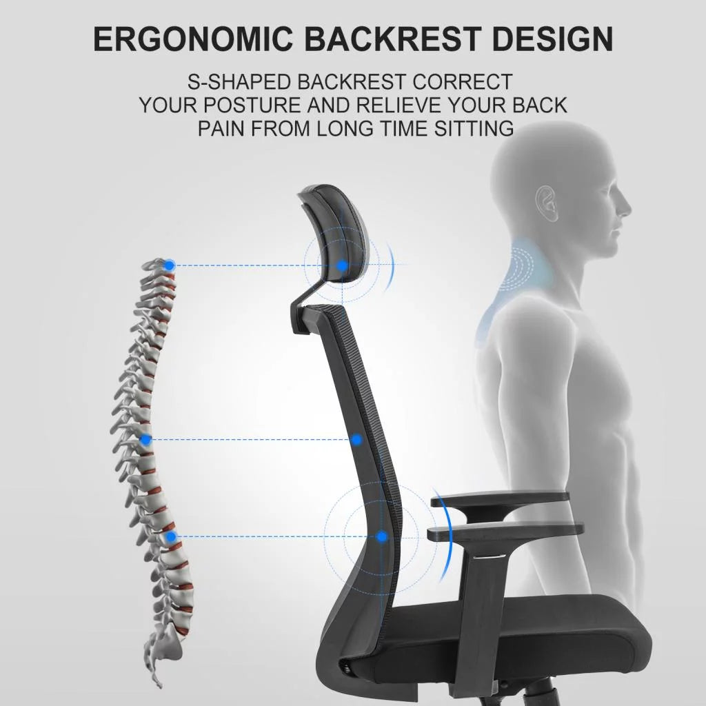 Ergonomic High Back Office Chair with Adjustable Lumbar Support R374512