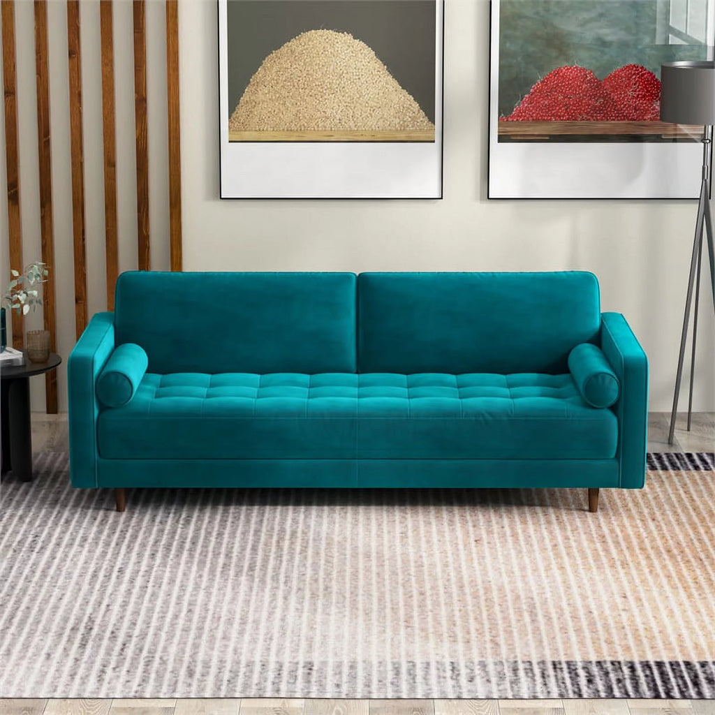 Mid-Century Modern Velvet Sofa C7621