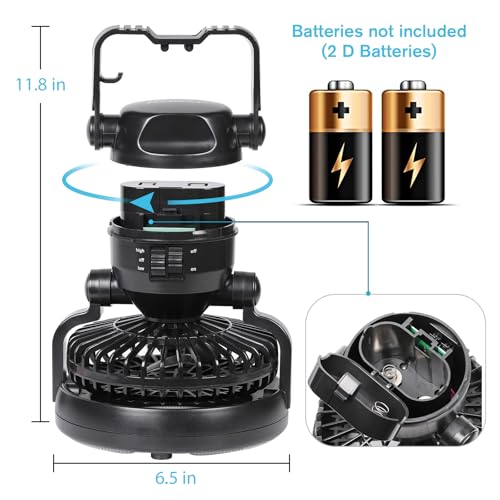Portable Camping Light with Ceiling Fan H199