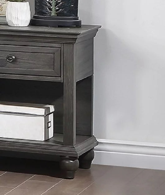 Gray 4pc Eastern King Size Bedroom Set with Dresser Mirror Nightstand K68067