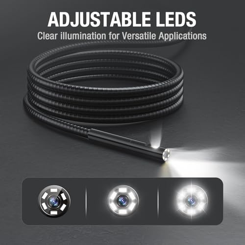 Dual Lens Borescope Camera with Light 1080P Waterproof Flexible Endoscope G1555
