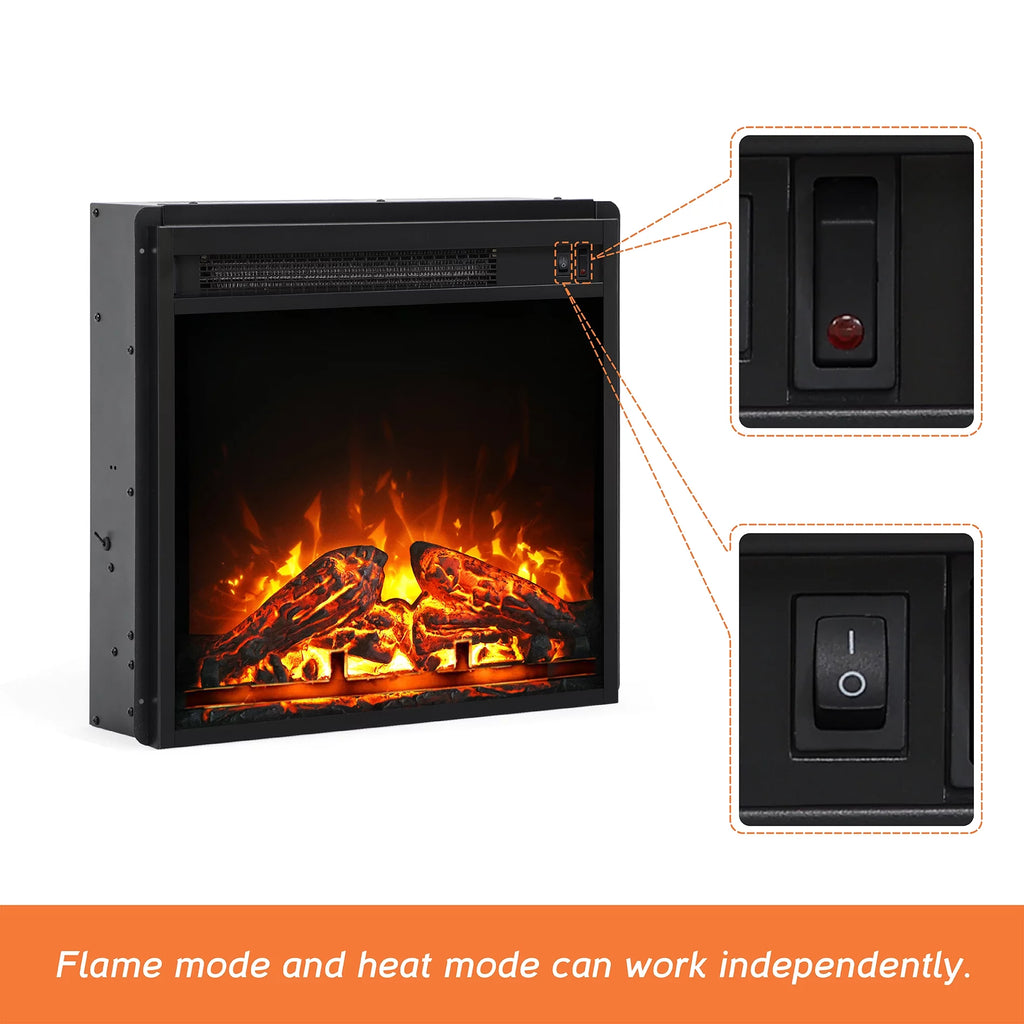 Black Fireplace TV Stand with LED Lights M6455