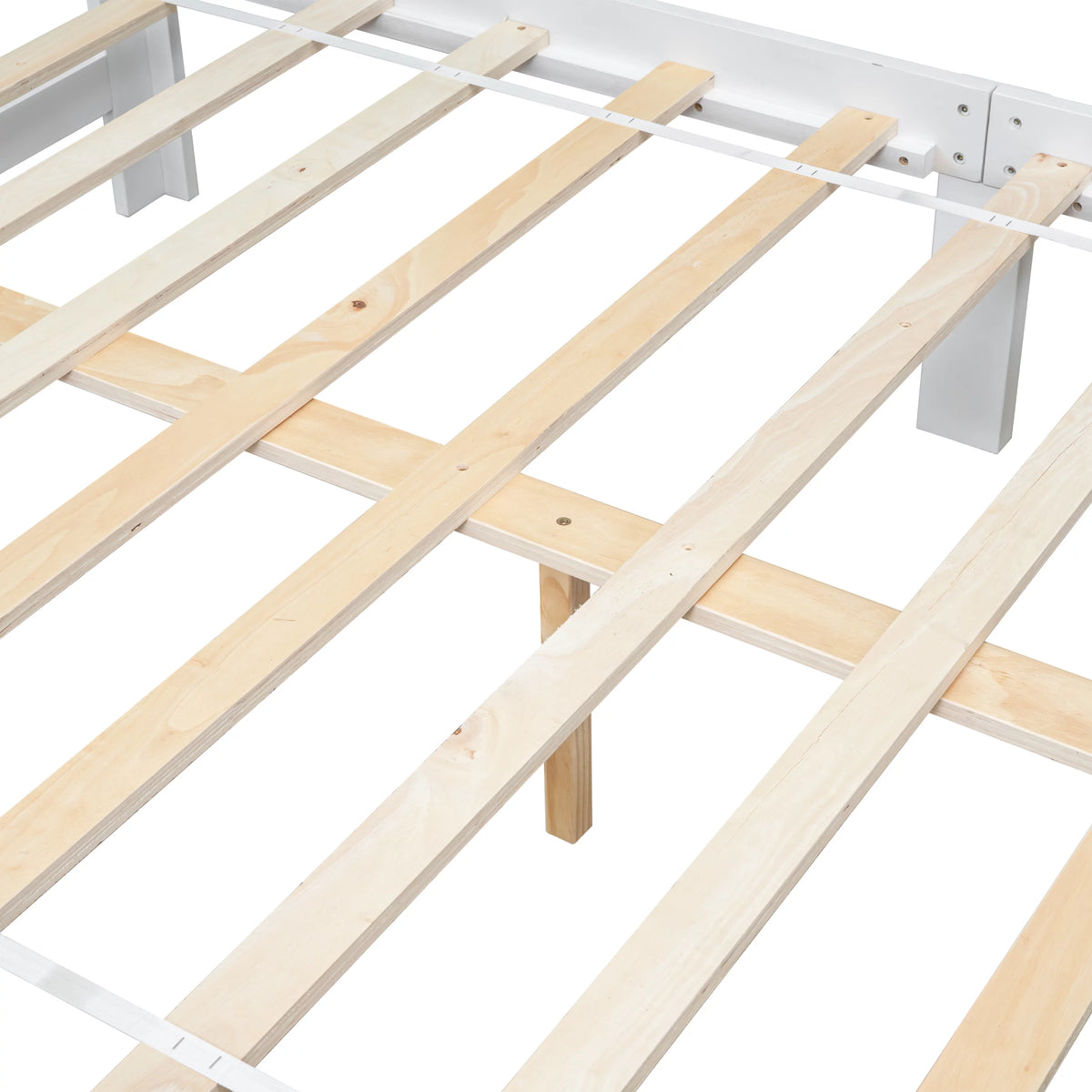 White Wood Platform Bed Frame with Headboard and Footboard Bench X15239