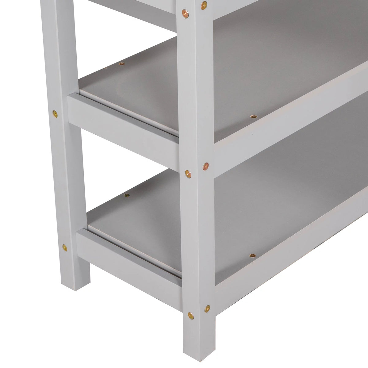 Twin Size Loft Bed with Built-in Desk and Shelves A44105