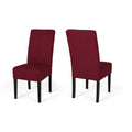 Set of 2 Deep Red Fabric Dining Chairs M357