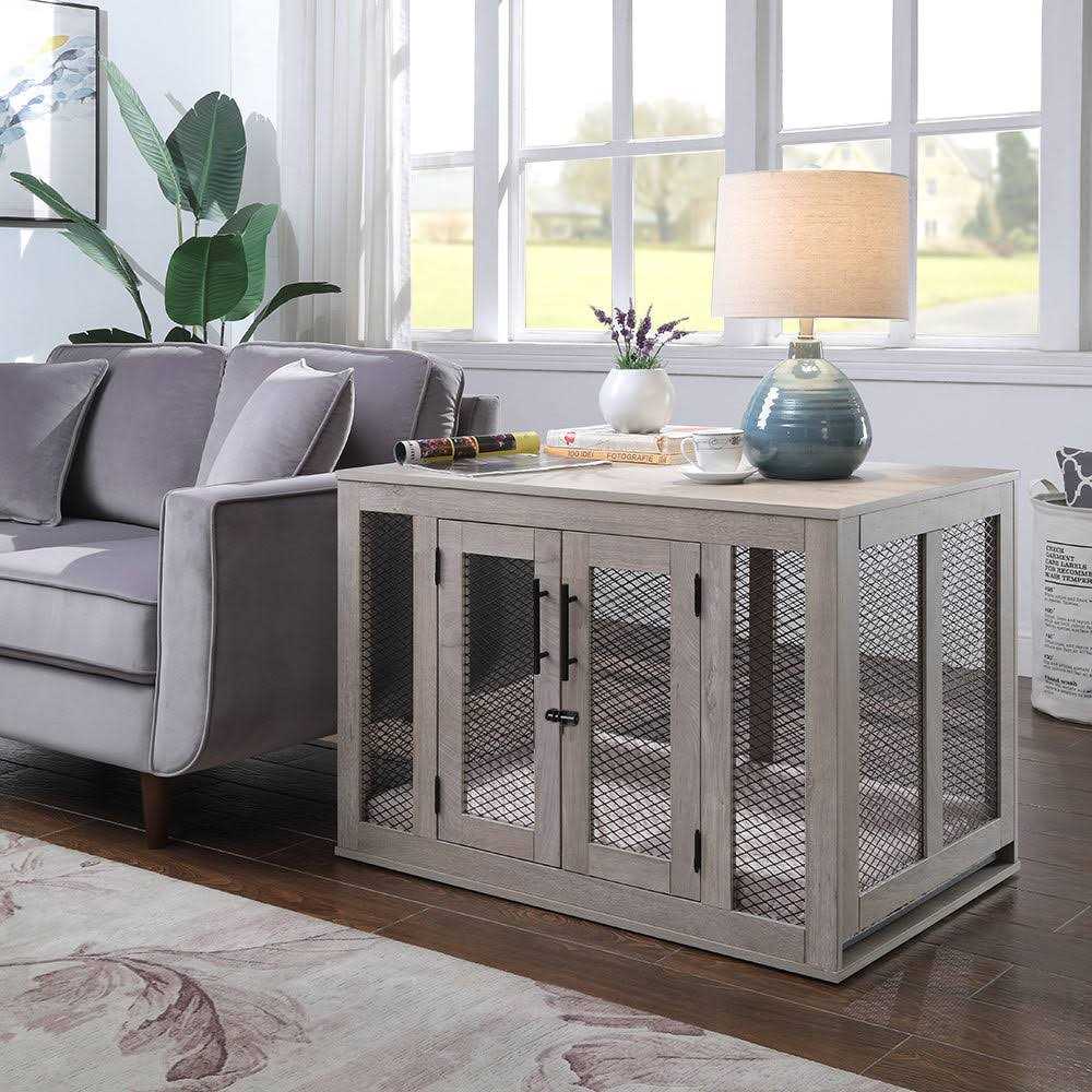 Dog Crate with Cushion and Tray T1143