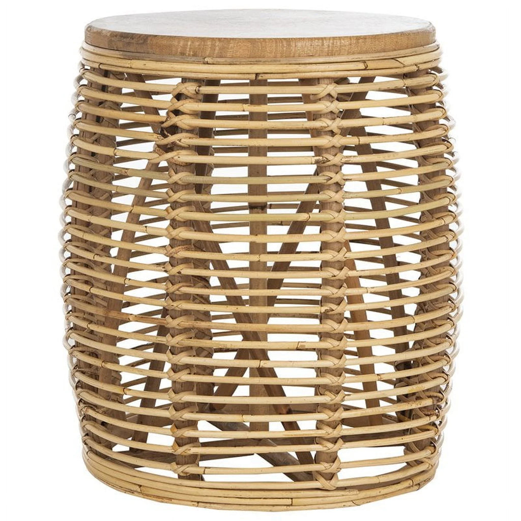 18" Round Rattan Accent End Table Set of 2 F124