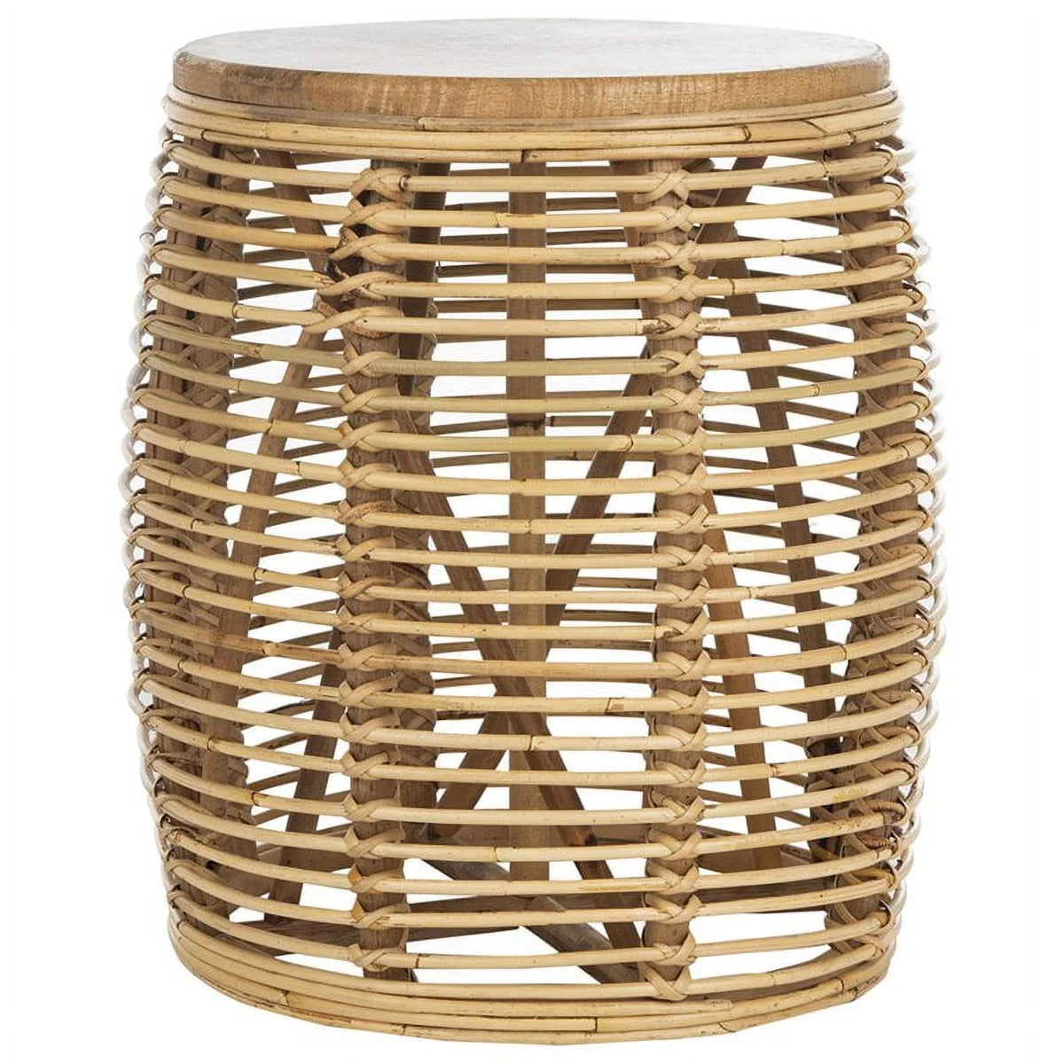 18" Round Rattan Accent End Table Set of 2 F124