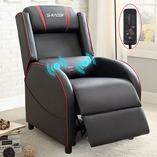 Grey LED Massage Recliner Chair N7241
