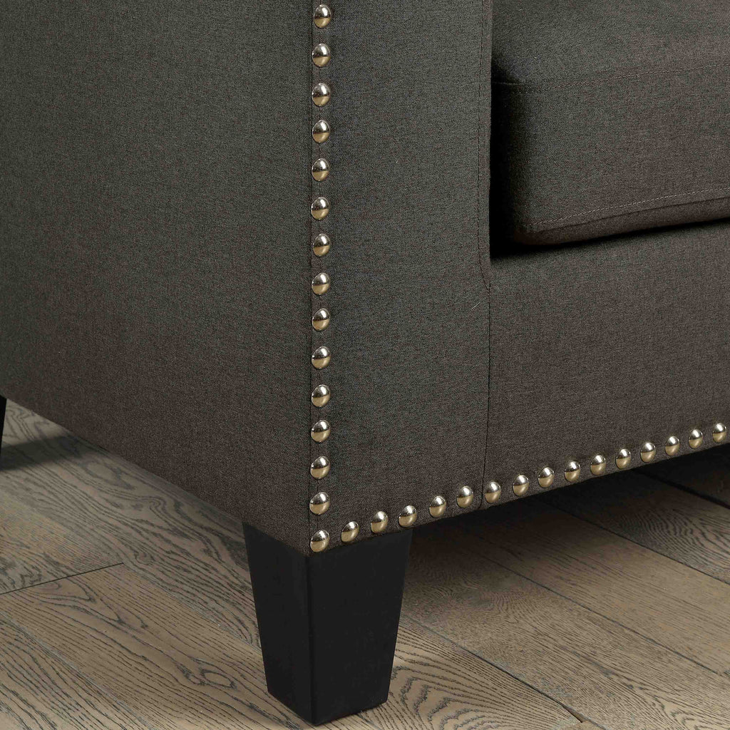 Contemporary Faux Linen Sofa W42309