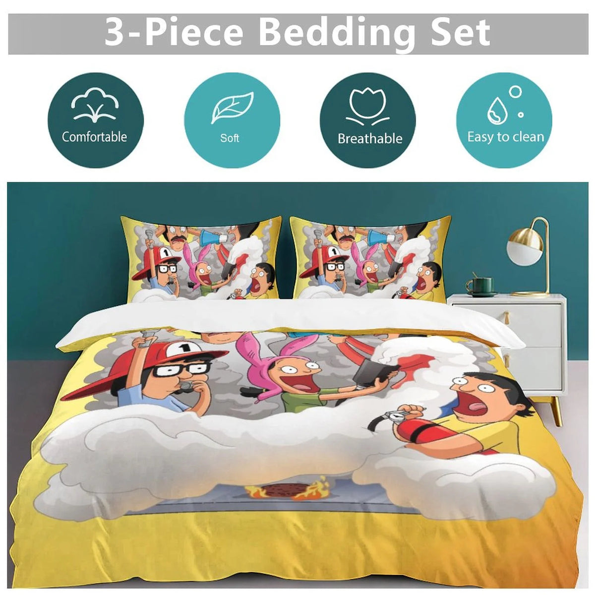 3 Piece Bedding Sets With Duvet Cover and Pillowcases V97035