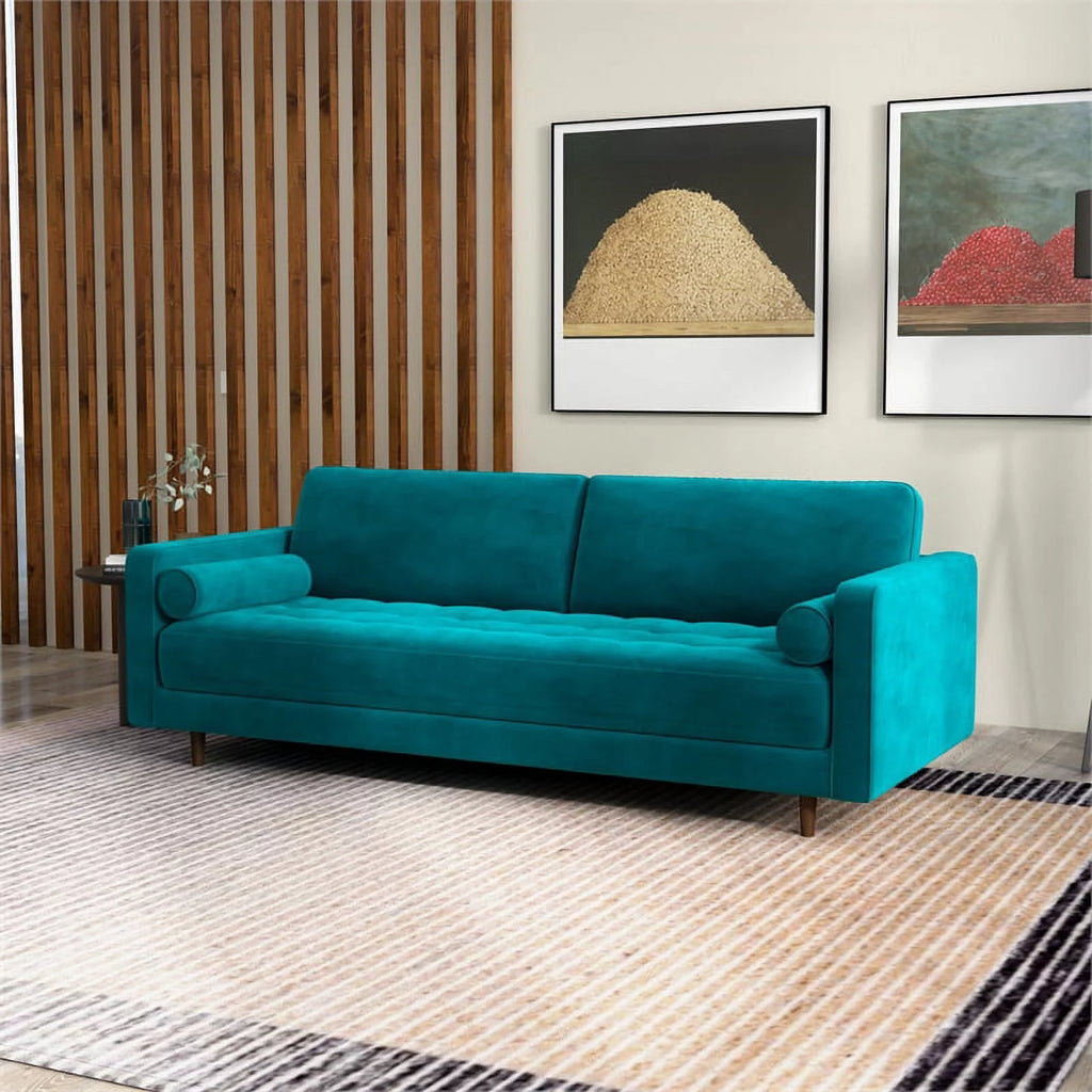 Mid-Century Modern Velvet Sofa C7621