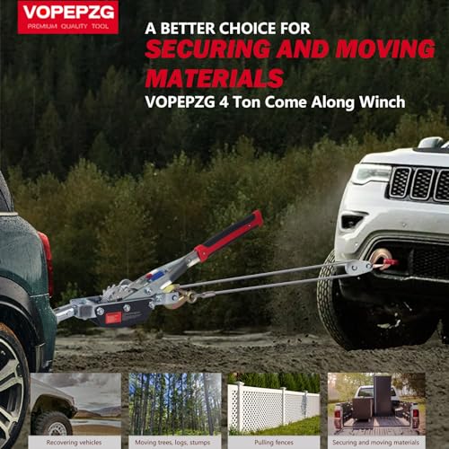 2 Ton Capacity Heavy Duty Come Along Winch with 12FT Steel Cable R635494