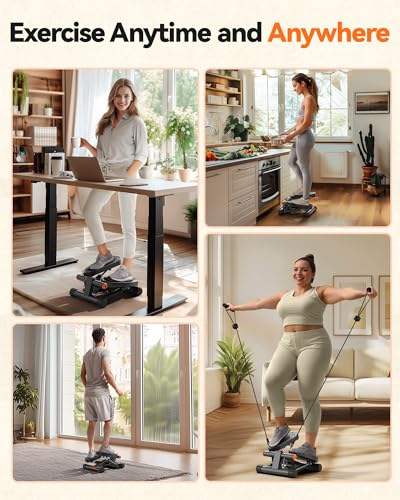 Mini Stepper with Resistance Bands and LCD Monitor K1408