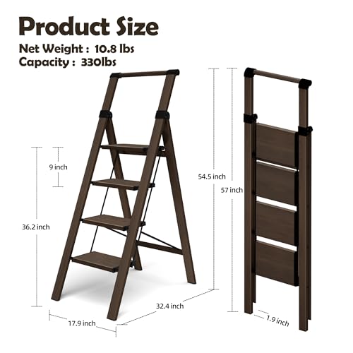 3 Step Foldable Aluminum Step Ladder with Handgrip Q81180