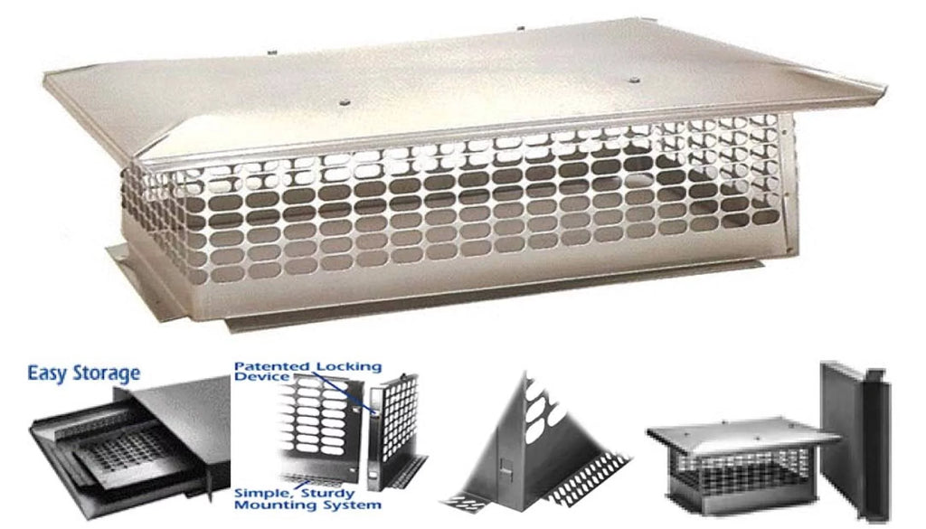 19-Inch x 19-Inch Multi Flue Stainless Steel Chimney Cap V6105