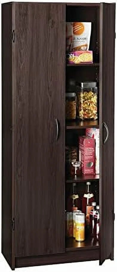 Pantry Cabinet Cupboard with 2 Doors Adjustable Shelves Dark Cherry Z669