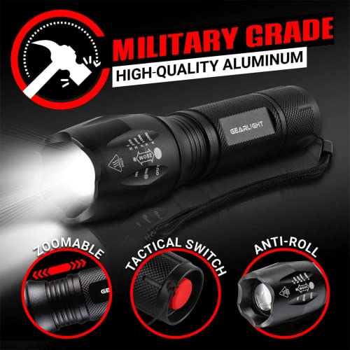 LED Flashlights with High Lumens, 5 Modes, Zoomable Beam G77824