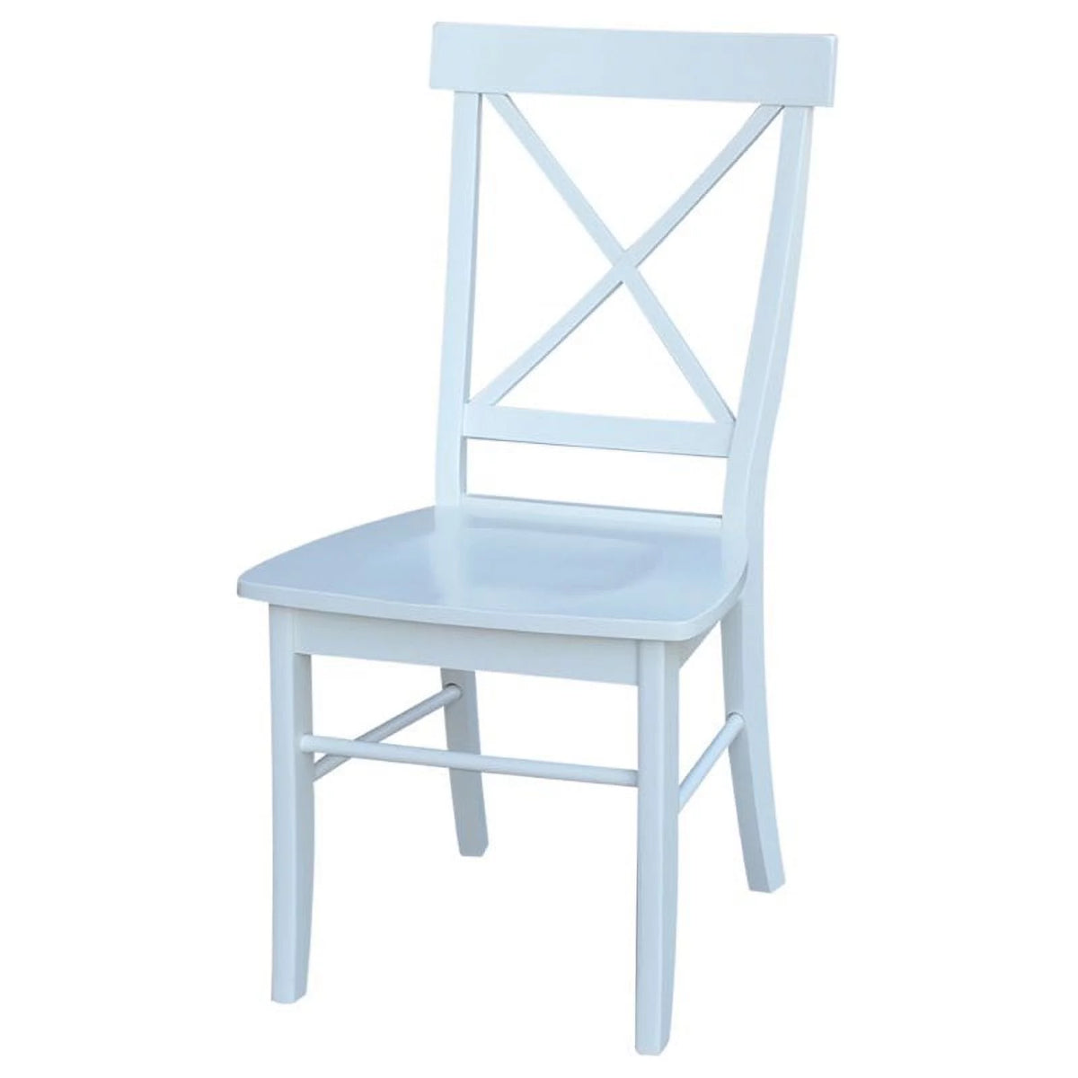 White Wooden X-Back Dining Chair Set of 2 O730037