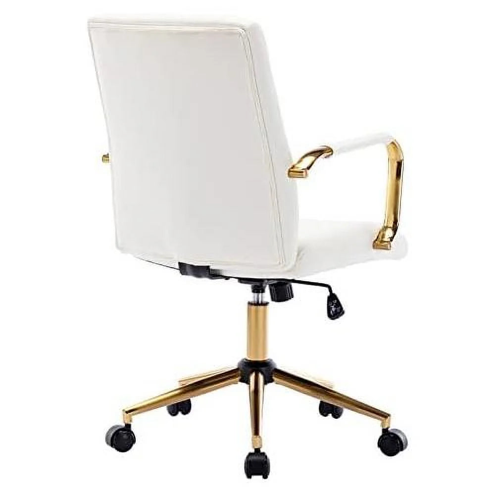 White PU Leather Office Chair with Wheels M66853
