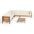 7 Seater Acacia Wood Sectional Sofa Set M42580