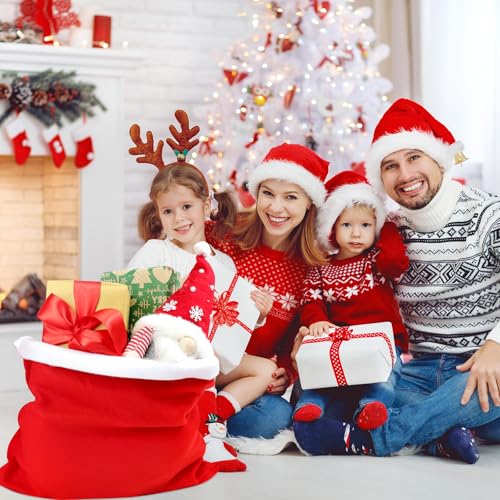 2Pcs Christmas Velvet Bags with Drawstring H32295