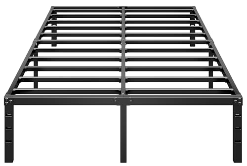18 Inch Tall Black Metal Platform Twin Size Bed Frame F1262
