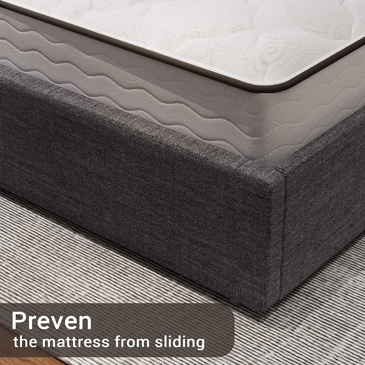 Queen Upholstered Platform Bed Frame with 4 Storage Drawers and LED Headboard X642