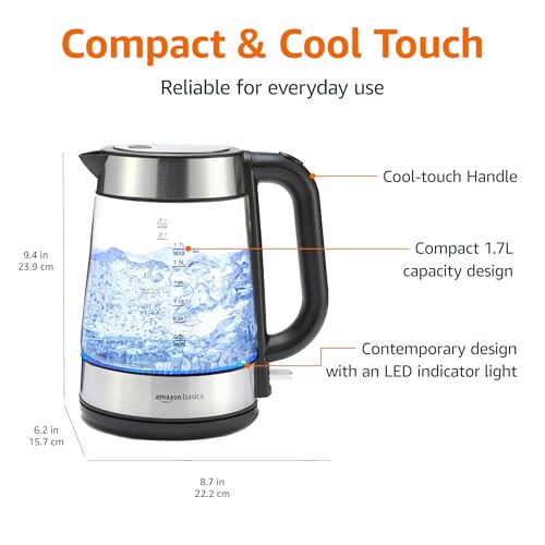 Glass Electric Kettle 1.1 Quarts 1500W L696814